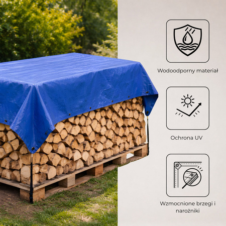 Plandeka 60g/m2 3x5m gruba płachta zabezpieczająca niebieska