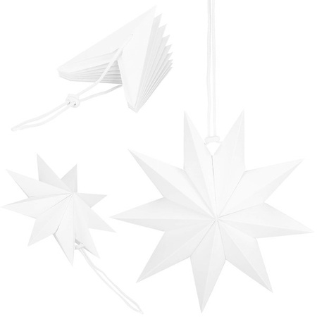 Gwiazda papierowa świąteczna ozdoba choinkowa biała
