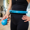 Hula hop cardio, fitness składane z obciążeniem i wypustkami masującymi, niebieskie