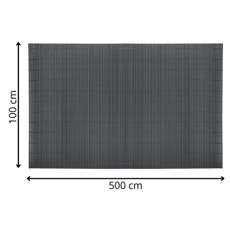 Osłona PVC maskująca 500x100 cm mata na balkon, taras, ogrodzenie, ciemnoszara