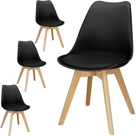 Krzesło Verde 4 szt. do jadalni, kuchni krzesła skandynawskie czarne
