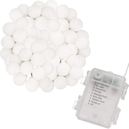 Lampki choinkowe 50 Led biały ciepły 7,5 m programator 8 trybów