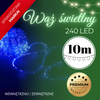 Wąż świetlny 10m niebieski 240 Led z programatorem IP44