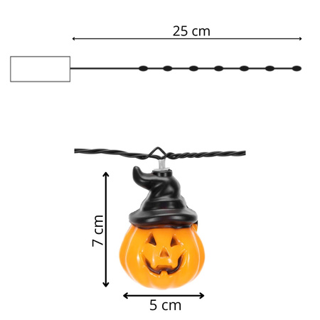 Girlanda na Halloween 20 LED dynie łańcuch świetlny 5 m na baterie IP44 świecąca dekoracja