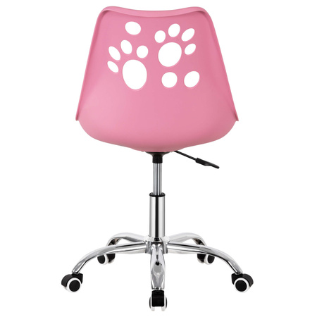 Krzesło obrotowe biurowe ergonomiczny fotel na kółkach dla dzieci różowy