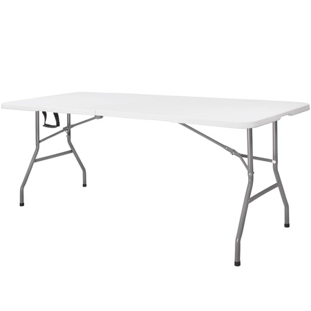 Zestaw cateringowy, turystyczny stół 180x74 cm z 6 krzesłami składany na bankiet biały