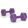 Hantle 2x2kg hexagonalne do ćwiczeń fitness ciężarki zestaw 2 szt. fioletowe