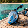 Maska do snorkelingu, nurkowania L/XL pełnotwarzowa z rurką, uchwyt na kamerę, AntiFog, DryTop