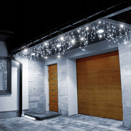 Kurtyna świetlna 500 led biały zimny, flash girlanda, lampki wewnętrzno-zewnętrzne sople