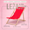 Leżak drewniany z 3-stopniową regulacją, ogrodowy, plażowy, balkonowy, czerwony