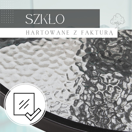 Stolik ogrodowy okrągły na balkon metal i szkło czarny