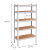 Regały metalowe magazynowe 2 szt. 180x90x30cm 875kg 5 półek do garażu, piwnicy