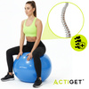 Piłka fitness 55 cm do ćwiczeń pilates i jogi z pompką, gimnastyczna, niebieska