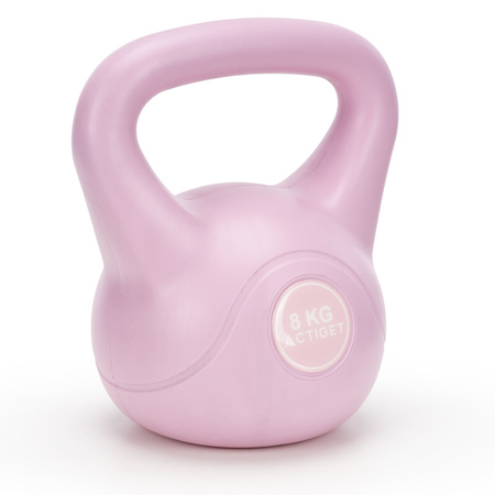 Kettlebell do ćwiczeń 8 kg hantla, odważnik treningowy ABS kula różowa