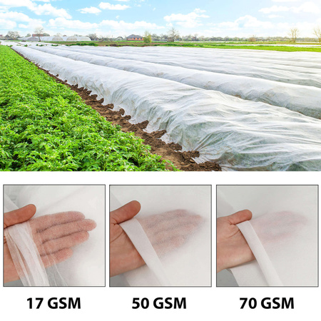 Agrowłóknina zimowa 70g/m2 ochronna na rośliny otulina gruba 100x1,6m biała