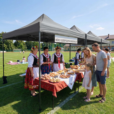 Pawilon ogrodowy 3x3 m namiot handlowy ekspresowy na imprezy, targ, catering, szary