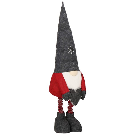 Skrzat świąteczny 80-125 cm z sercem, krasnal na teleskopowych nogach, gnom