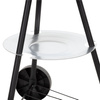 Grill węglowy okrągły, ruszt 41 cm zamykany grill ogrodowy z pokrywą czarno-czerwony