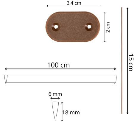 Osłona PVC maskująca 500x140 cm na balkon, taras, ogrodzenie zestaw profile, brązowe