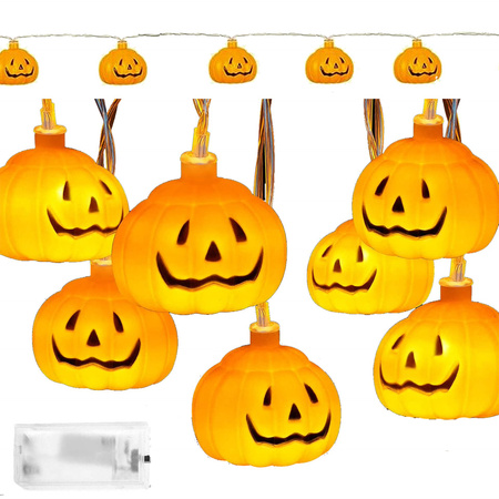 Dekoracja na Halloween łańcuch świetlny dynie girlanda 10 LED