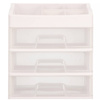 Szkatułka na biżuterię i kosmetyki 31x26,5x19,5 cm organizer z przegródkami mleczny