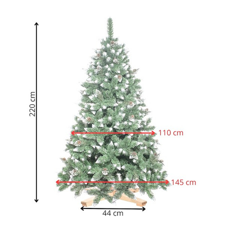 Choinka sztuczna z szyszkami Premium Royal Trees 220 cm sosna diamentowa ośnieżona