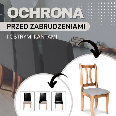 Pokrowiec na krzesło elastyczny skórzany czarny