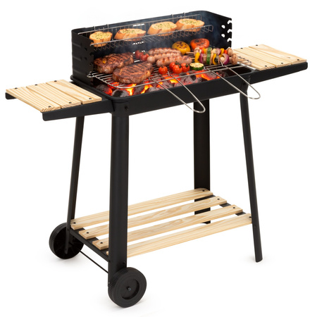Grill węglowy z regulacją wysokości, grill ogrodowy z widelcami i rusztem, przenośny