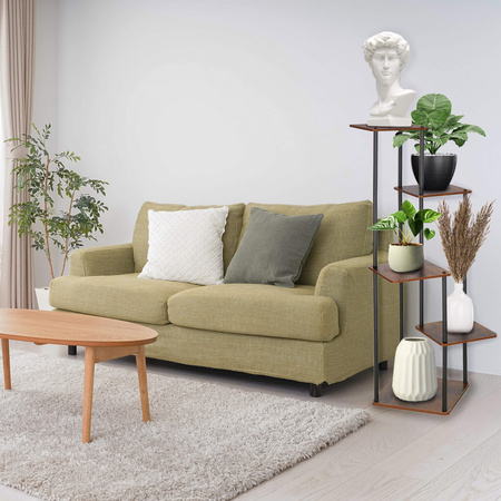 Kwietnik metalowy 5 półek 105,5 cm nowoczesny stojak na kwiaty loft czarno-brązowy