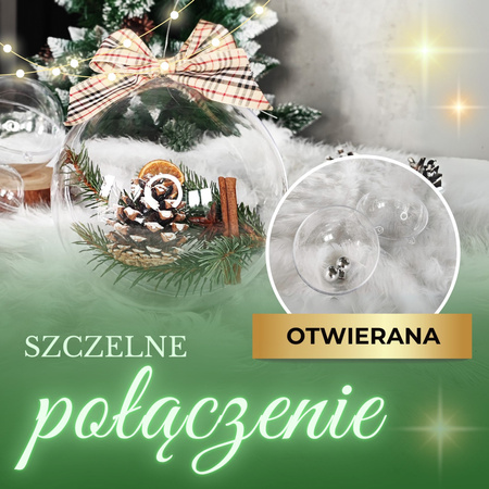 Bombki akrylowe 6cm kula plastikowa decoupage zestaw 2 szt.