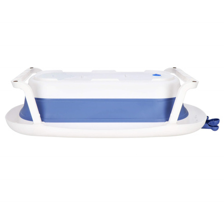Wanienka dla niemowląt składana 40 L 83x50x22,5 cm z korkiem biało-niebieska