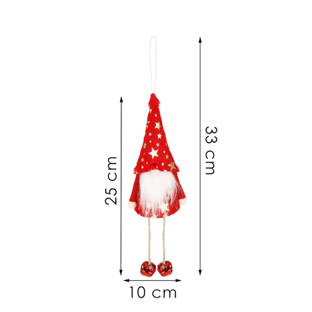 Krasnal świąteczny 33 cm ozdoba choinkowa skrzat zawieszka na choinkę, gnom