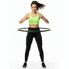 Hula hop z wypustkami masującymi, składane 88 cm obręcz do ćwiczeń cardio, czarno-zielone