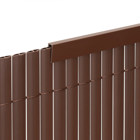 Osłona PVC maskująca 500x140 cm na balkon, taras, ogrodzenie zestaw profile, brązowe