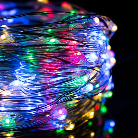 Lampki choinkowe 200 led na prąd druciki mikro multikolor