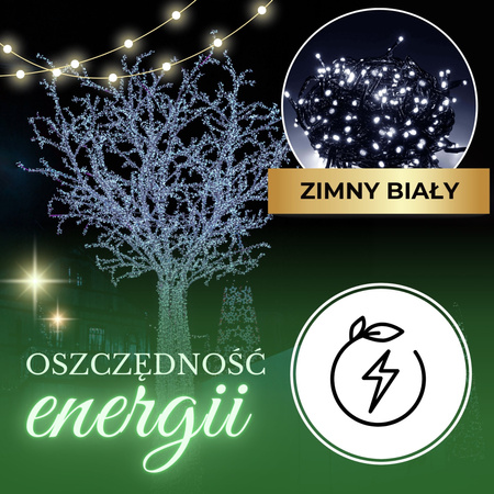 Lampki choinkowe 41,5 m zimny biały 500 led oświetlenie świąteczne IP44