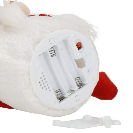 Skrzat świąteczny świecący 33 cm dekoracja Led na baterie, krasnal gnom