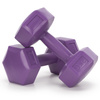 Hantle 2x2kg hexagonalne do ćwiczeń fitness ciężarki zestaw 2 szt. fioletowe