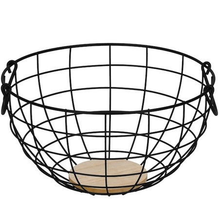 Miska na owoce, koszyk metalowy 28x15 cm stalowa patera czarna