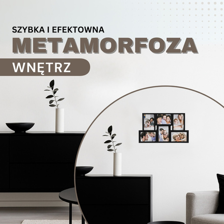 Ramka na zdjęcia 6 zdjęć multiramka 10x15 czarna
