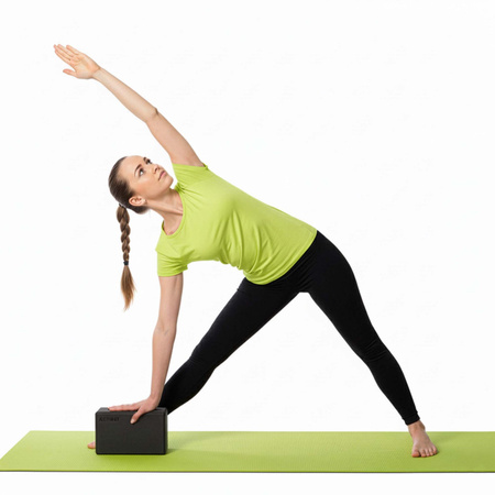 Kostka do jogi 23x15x7,5 cm pianka EVA blok do ćwiczeń klocek do pilates stretching czarny