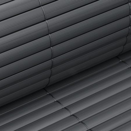 Osłona PVC maskująca 500x160 cm mata na balkon, taras, ogrodzenie, ciemnoszara