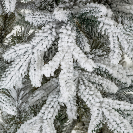 Choinka sztuczna 150 cm świerk kaukaski ośnieżony jak żywy, nowoczesny, ze stojakiem