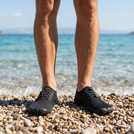 Buty do wody, pływania męskie 44 obuwie plażowe, szybkoschnące, czarne