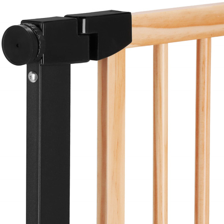 Barierka na schody 75-82 cm ochronna bramka rozporowa, zabezpieczająca brązowo-czarna