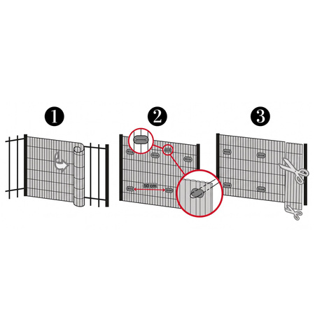 Osłona PVC maskująca 500x140 cm na balkon, taras, ogrodzenie zestaw profile, brązowe