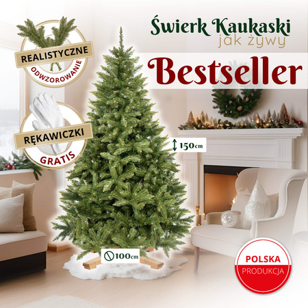 Choinka sztuczna Premium Royal Trees 150 cm świerk kaukaski, drzewko świąteczne