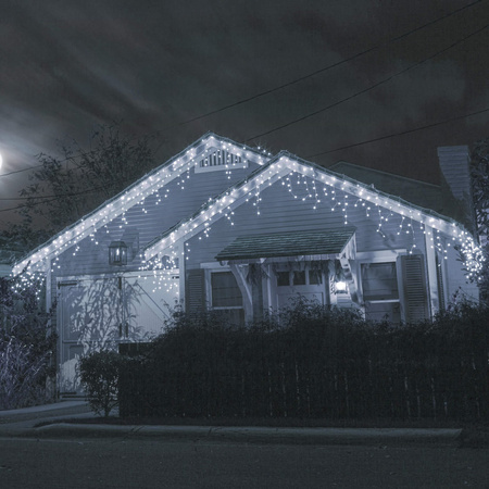 Kurtyna świetlna 500 led girlanda, lampki wewnętrzno-zewnętrzne sople zimny biały