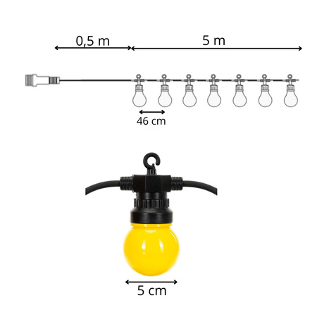 Lampki świąteczne, choinkowe zewnętrzne IP44 girlanda świetlna 10 LED 5 m ozdobne żarówki
