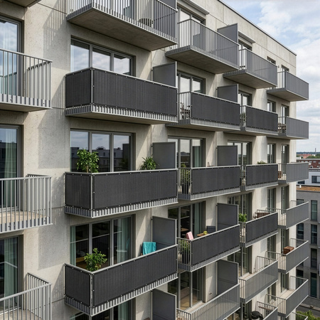 Osłona na balkon 1x7 m maskująca mata balkonowa zacieniająca 95% z opaskami antracyt